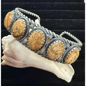 Carolyn Pollack for American West SS Jasper Cuff Bracelet – 7” Inner Diameter